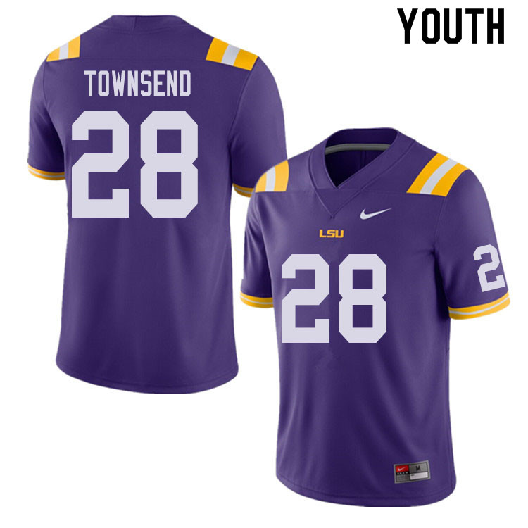 Youth #28 Clyde Townsend LSU Tigers College Football Jerseys Sale-Purple